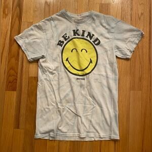 Be Kind Smiley World Woman T-Shirt - Light Blue Tie-Dye